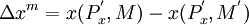 \Delta x^m=x(P^'_x,M)-x(P^'_x,M^')