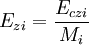 E_{zi}=\frac{E_{czi}}{M_i}