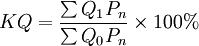 KQ=\frac{\sum Q_1P_n}{\sum Q_0P_n}\times 100%