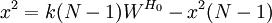 x^2=k(N-1)W^{H_0}-x^2(N-1)