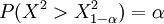 P(X^2>X_{1-\alpha}^2)=\alpha