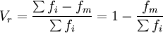 V_r=\frac{\sum f_i-f_m}{\sum f_i}=1-\frac{f_m}{\sum f_i}