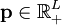 \mathbf{p}\in \mathbb{R}^L_+