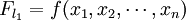 F_{l_1} = f(x_1 , x_2 , \cdots , x_n)