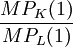 \frac{MP_K(1)}{MP_L(1)}
