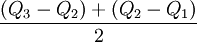 \frac{(Q_3-Q_2)+(Q_2-Q_1)}{2}