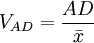 V_{AD}=\frac{AD}{\bar{x}}