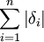 \sum^{n}_{i=1}\left|\delta_i \right|
