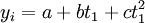y_i=a+bt_1+ct_1^2