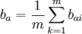 b_a=\frac{1}{m}\sum_{k=1}^m b_{a i}