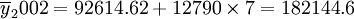 \overline{y}_2002=92614.62+12790\times7=182144.6