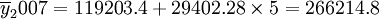 \overline{y}_2007=119203.4+29402.28\times5=266214.8