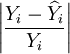 \left|\frac{Y_i-\widehat{Y}_i}{Y_i}\right|