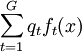 \sum_{t=1}^G q_tf_t(x)