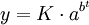 y=K\cdot a^{b^t}