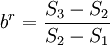 b^r=\frac{S_3-S_2}{S_2-S_1}