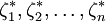 \zeta_1^*,\zeta_2^*,\ldots,\zeta_n^*