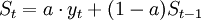 S_t=a\cdot y_t+(1-a)S_{t-1}