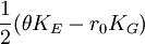 \frac{1}{2}(\theta K_E-r_0K_G)
