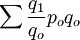 \sum\frac{q_1}{q_o}p_oq_o