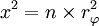 x^2=n\times r^2_{\varphi}