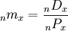 {}_nm_x=\frac{{}_nD_x}{{}_nP_x}
