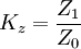 K_z=\frac{Z_1}{Z_0}