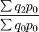 \frac{\sum q_2p_0}{\sum q_0p_0}
