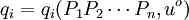 q_i=q_i(P_1P_2\cdots P_n,u^o)