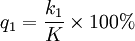 q_1=\frac{k_1}{K}\times 100%