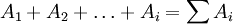 A_1+A_2+\ldots+A_i=\sum A_i