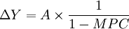 \Delta Y=A \times \frac{1}{1-MPC}