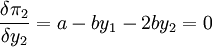 \frac{\delta \pi_2}{\delta y_2}=a-by_1-2by_2=0