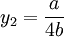 y_2=\frac{a}{4b}