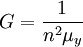 G=\frac{1}{n^2 \mu_y}