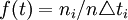 f(t)=n_i/n\triangle t_i
