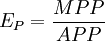 E_P=\frac{MPP}{APP}