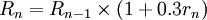 R_n=R_{n-1}\times(1+0.3r_n)
