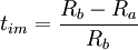 t_{im}=\frac{R_b-R_a}{R_b}