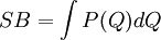 SB=\int P(Q)dQ