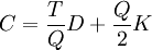 C=\frac{T}{Q}D+\frac{Q}{2}K