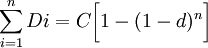 \sum_{i=1}^n Di=C\bigg [1-(1-d)^n\bigg ]