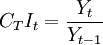C_TI_t=\frac{Y_t}{Y_{t-1}}