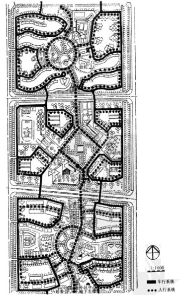 Image:人车部分分流的道路系统实例.jpg