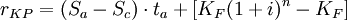 r_{KP}=(S_a-S_c) \cdot t_a+[K_F(1+i)^n-K_F]