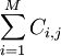 \sum_{i=1}^M C_{i,j}