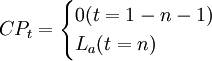 CP_t=\begin{cases} 0 (t=1-n-1)\\L_a  (t=n)\end{cases}
