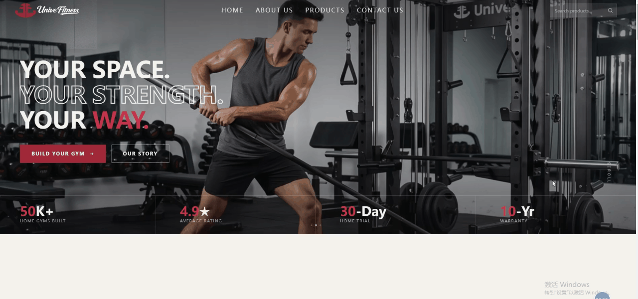 UniveFitness官网设计效果动图
