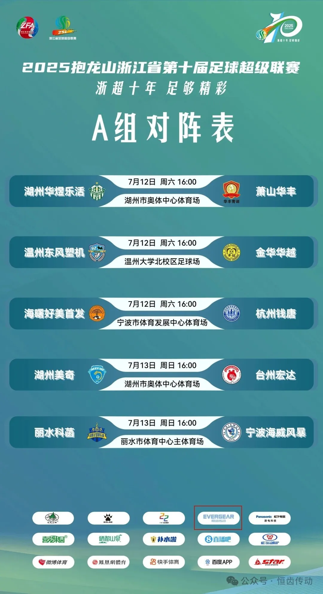 2025年7月12日浙超联赛A组第三轮