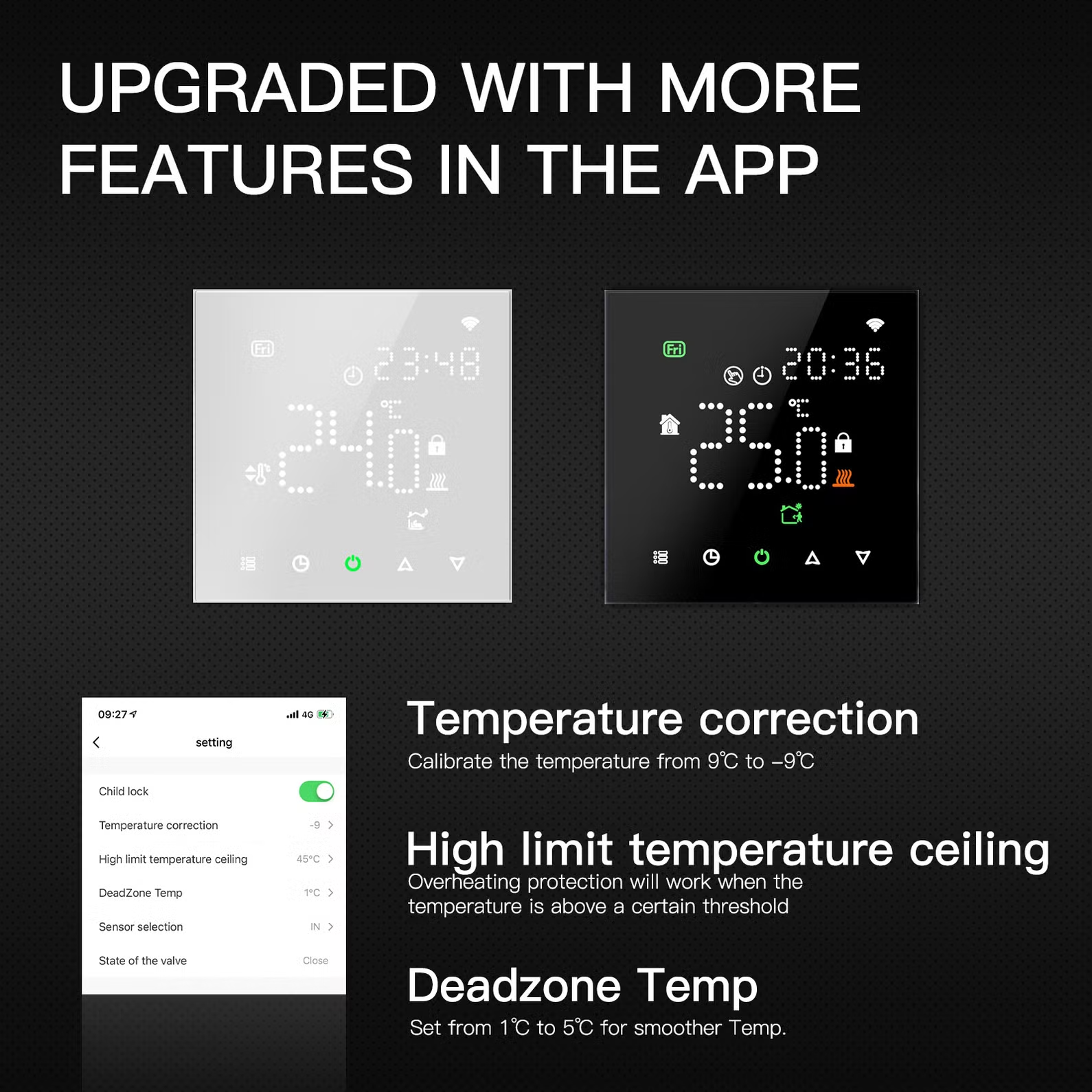 WiFi-Connected Underfloor Heating Thermostat with Tuya APP Features